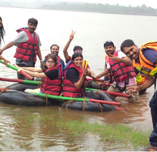 Employees at WCS India enjoying rafting
